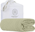 Threadmill Luxury Cotton Blankets for Queen Size Bed | All-Season 100% Cotton Queen Size Blanket | Criss Cross Cozy Lightweight, Soft Breathable Coverlet fits Full Size Bed, 90x92 | Sage Green