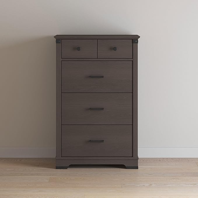 Child Craft Redmond Full Panel Crib, Dresser and Chest Nursery Set, 3-Piece, Includes 4-in-1 Convertible Crib, Dresser and Chest, Grows with Your Baby (Dapper Gray)