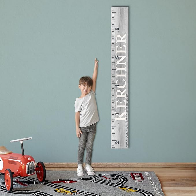 Wooden Kids Growth Height Chart Ruler for Boys and Girls Painted (The Kerchner) by Back40Life