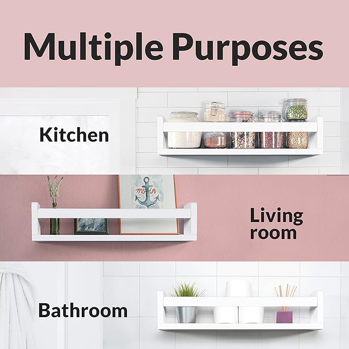 NATURE SUPPLIES Set of 3, 16.4". Nursery Book Shelves, Solid Wood for Books, Toys, Decor, Wall Bookshelf for Kids Bedroom, Floating Shelf, Stylish and Functional Storage Solution, Brown