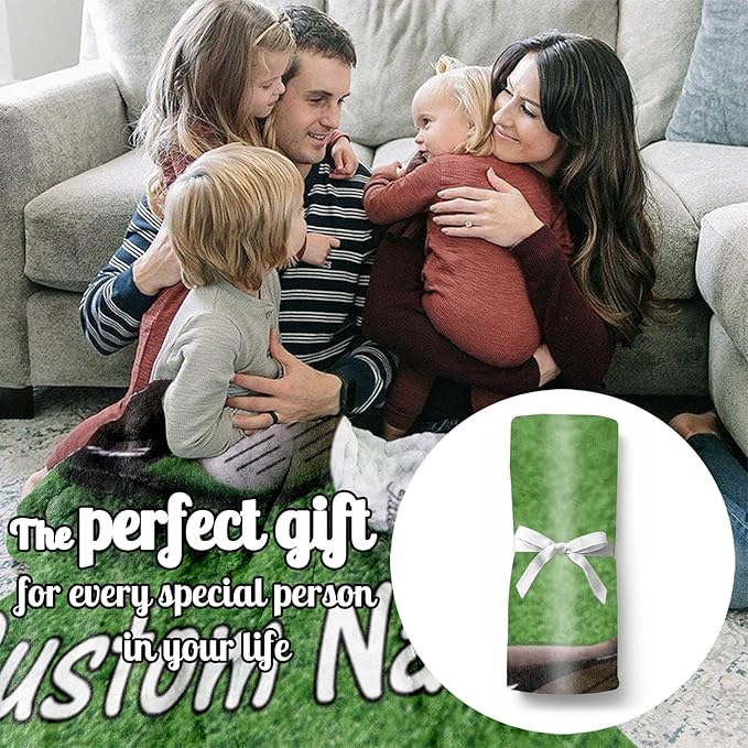 Personalized Golf Blanket Number and Name: Custom Golf Throw Blankets Super Soft Flannel Customized Name Softball Gifts for Kids Boys Girls Women Men Golf Lover(50" x 60" for Teen)