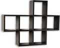Danya B. Decorative Shelf - Wall Mount or Free-Standing - Square Cubbies Shelving Unit (Black)