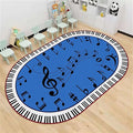 Kids Piano Music Area Rug, 3x5ft, Black and White Keys Musical Notes Design Rug, Music Classroom Decorative Floor Mats, Non-Slip Washable Indoor Carpet for Children's Bedroom Playroom Nursery