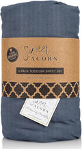 3 Piece Toddler Bedding Sets - Organic Cotton Jersey Knit - Fits Convertible Cribs and Mattresses - 9" x 28" x 52" - Bay Blue