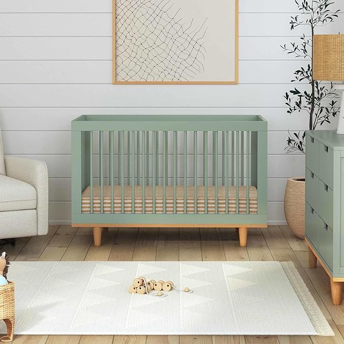 DaVinci Marley 3-in-1 Baby Crib Convertible to Toddler Bed & Daybed - Easy to Assemble Wooden Crib - GREENGUARD Gold Certified - 4 Adjustable Heights - Conversion Kit Sold Separately, Light Sage
