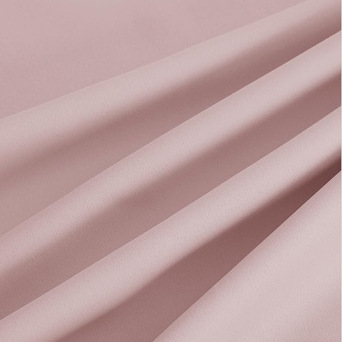 NICETOWN Blush Pink Room Darkening Curtains 36 Inches Long 2 Panels for Girls Room, Bedroom, Nursery Thermal Insulated Blackout Drapes Solid Grommet Noise Reducing Window Curtains, W40