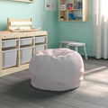 EMMA + OLIVER Daisy Small Blush Furry Bean Bag Chair for Kids and Teens