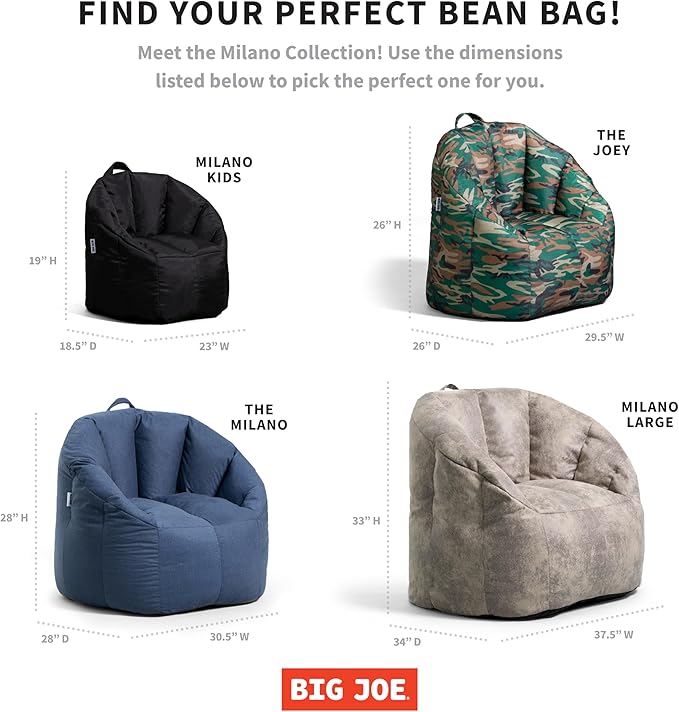 Big Joe Milano Kid's Bean Bag Chair, Dolce Terazzo Lenox, 2ft Small