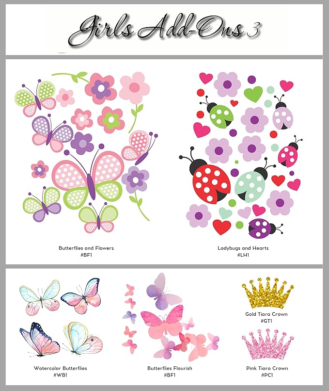 Decor Designs Decals Fancy Girls Personalized Custom Name Vinyl Wall Art Decal Sticker, Nursery Bedroom Baby Decor, Multiple Font and Color, (Multiple Size Choices) (Single Name, Without Initial)
