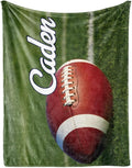 Personalized Baby Balll Soft Blanket: Custom Kids Football Design Blanket with Name and Number - Bedding Gifts for Infants Toddlers Adults 40x50inch