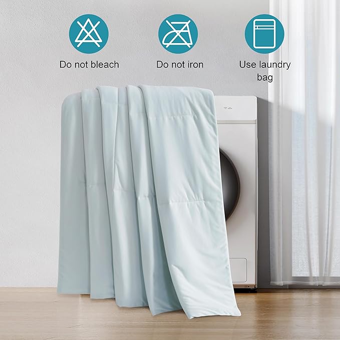 NTBAY Cooling Blanket King, 104x90 Inches - Lightweight Summer Bed Blanket for Hot Sleepers, Japanese Double-Sided Q-Max 0.45 Cooling Fabric, Aqua