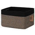 COMFY-HOMI Cotton Rope Woven Basket with Handles for Shelves,Toys,Book, Cloth Storage Baskets Bin for Organizing-13.5"x11"x9.5" Toy Decorative Organizer for Living Room, Bathroom-Black/Jute