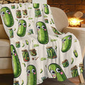 Pickle Fleece Blanket Funny Pickled Cucumber Throw Blankets for Girls Women Super Soft Warm Flannel Cartoon Food Throws Gifts for Kids Cozy Fuzzy Plush Stuffed Couch Bed Bedding Decor 50"x40"