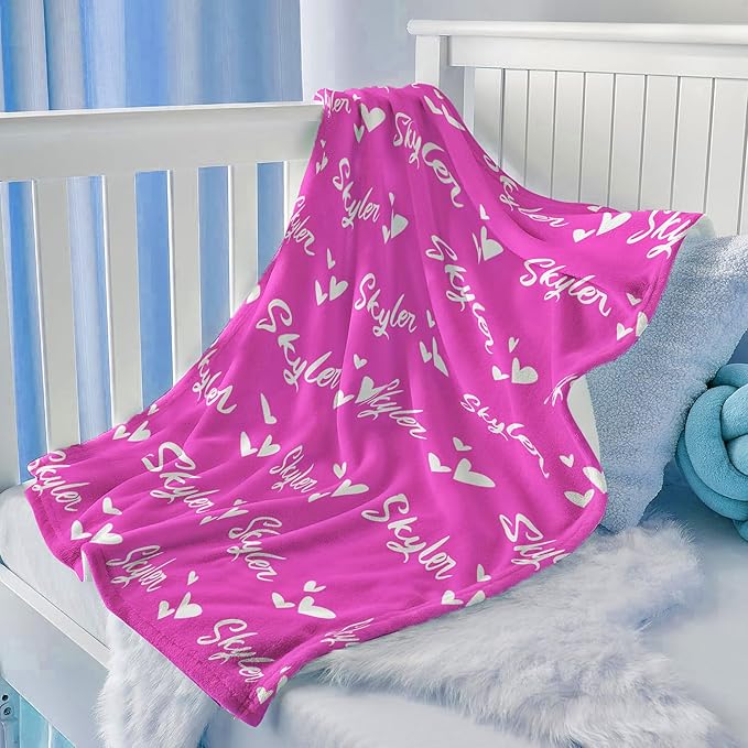 Ship Next Day, Personalized Baby Blanket for Boys Girls with Name, Custom Newborn Receiving Blankets, Baby Boy Girl Gifts, Newborn Swaddle Kids Blanket, Customized Babies Birthday