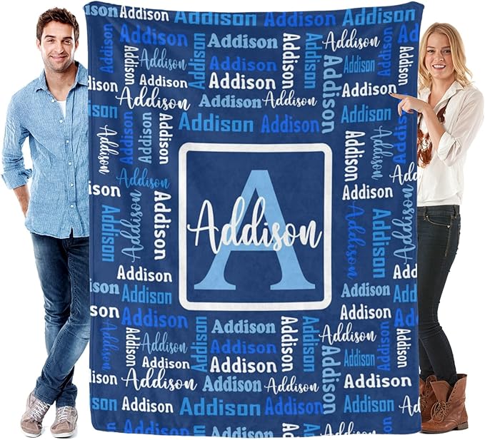 Dr.TOUGH Name Blanket Personalized Blanket for Adult Kids Flannel Customized Personalized Blankets and Throws
