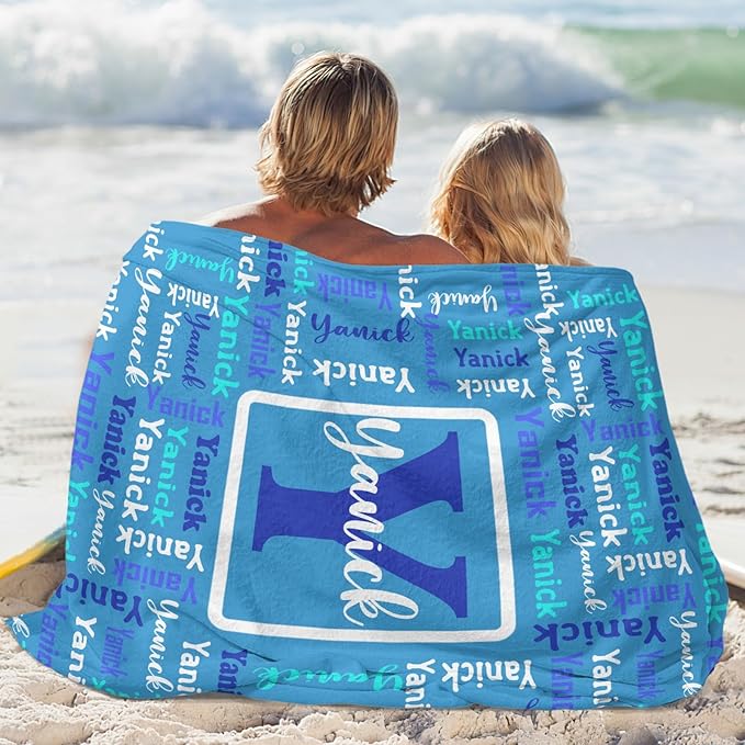Dr.TOUGH Name Blanket Personalized Blanket for Adult Kids Flannel Customized Personalized Blankets and Throws
