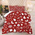 Plaid Christmas Comforter King: Xmas Red Snowman Bedding Sets Snowflakes Christmas Tree Candy Reindeer Bed Set 3 Piece for Women Adults Teens Bedroom Festival Decor
