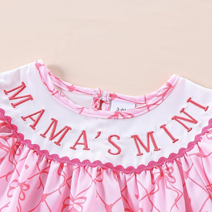 Newborn Baby Girl Romper Mamas Mini Bow Plaid Print Puff Sleeve Smocked Bubble Romper Jumpsuit Bodysuit Clothes