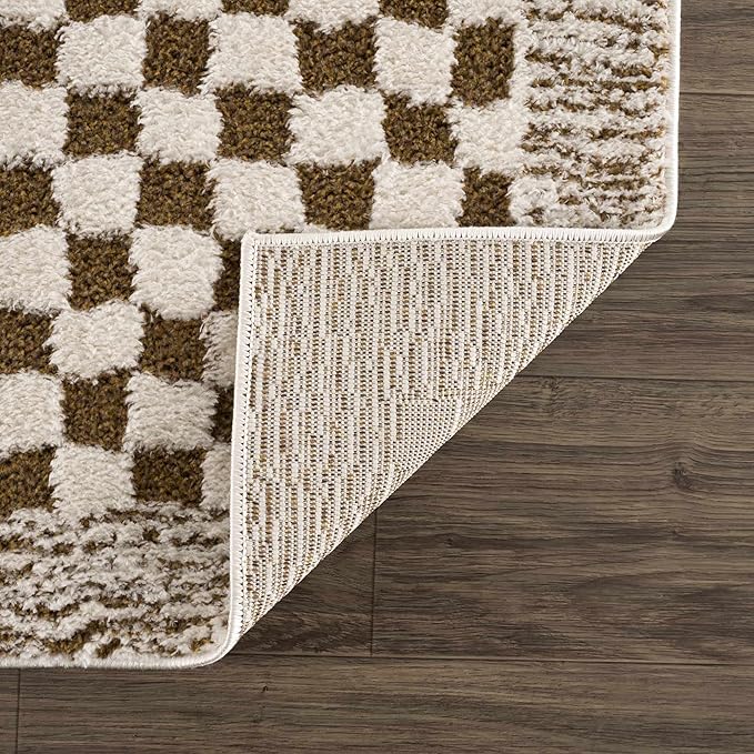 Hauteloom Leryn Living Room, Bedroom Area Rug - Farmhouse - High Pile - Bone - 9'2" x 12'