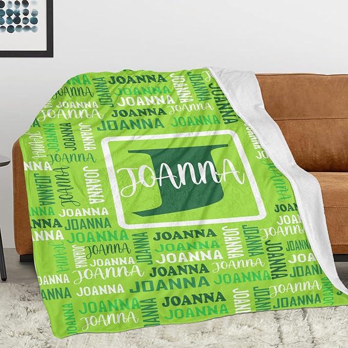 Dr.TOUGH Name Blanket Personalized Blanket for Adult Kids Flannel Customized Personalized Blankets and Throws