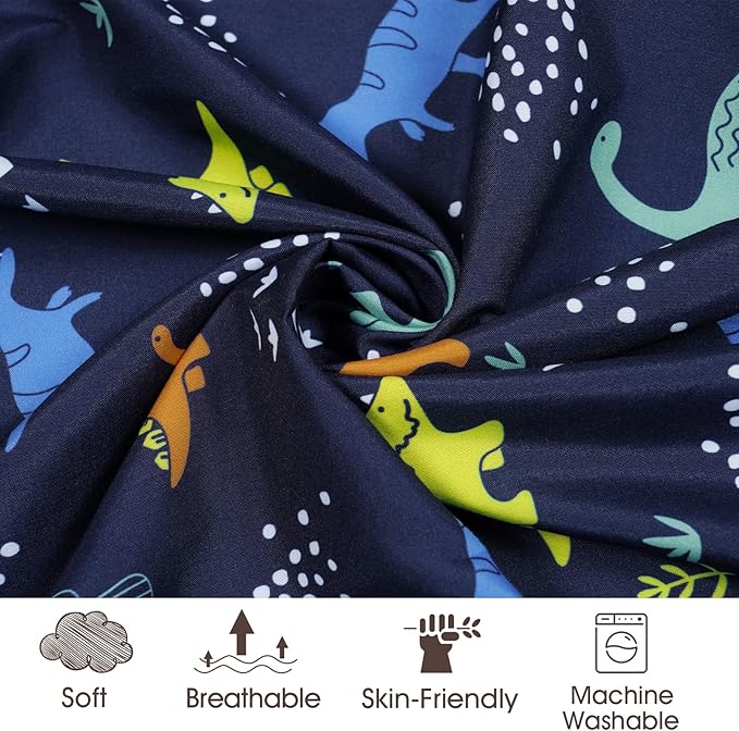 PHF 3 Pack Soft Mini Crib Sheets, Dinosaur Pack N Play Sheets for Baby Boys Girls, No Slip Universal Fit for Pack N Play, Playard, Portable and Mini Crib Mattresses,Navy Dinosaur
