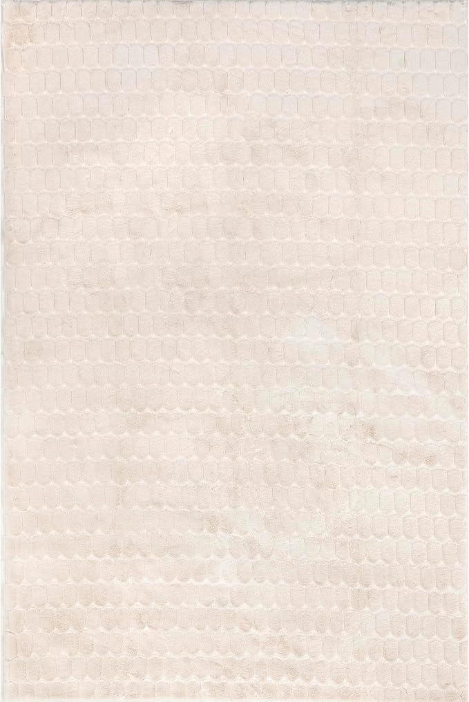 nuLOOM Nia Beige, 7'6" x 9'6", Cozy Shag, Fluffy and Soft, High Traffic, Stain Resistant, Easy Clean, Durable Machine Washable Area Rug for Bedroom, Living Room, Dining, Den, Foyer, Entryway