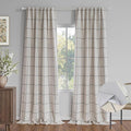 MYSKY HOME 100% Blackout Plaid Farmhouse Linen Curtains 102 Inch Length 2 Panels Set Double Layer Checkered Drapes Thermal Insulated Privacy Protection Rod Pocket Back Tab for Home, 52" W, Deep Grey