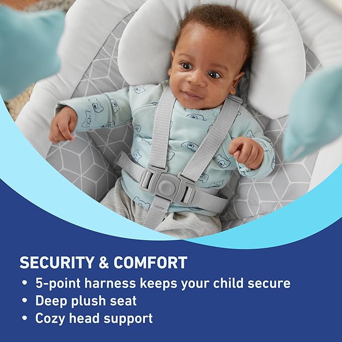 Graco Simple Sway Baby Swing, Side‑to‑Side Sway, Infant Swing with 6 Speeds, Vibration, Abbington