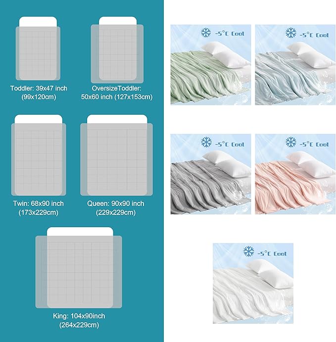 NTBAY Cooling Blanket for Toddlers, 39x47 Inches - Japanese Cold Tech Fabric Throw with Q-Max 0.43, Soft and Breathable Summer Nap Blanket, Also for Dogs, Light Grey