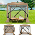 COBIZI 6x6 Pop up Gazebo Tent on Clearance, Ez up Waterproof Screen Tent Screen House with 3 sidewalls,Portable Outdoor Canopy with Carry Bag & Ground Stakes for Camping,Garden and Picnics, Khaki