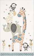 SAFAVIEH Carousel Kids Collection Accent Rug - 2' x 3', Ivory, Animal Design, Non-Shedding & Easy Care, Ideal for High Traffic Areas for Boys & Girls in Playroom, Nursery, Bedroom (CRK120A)