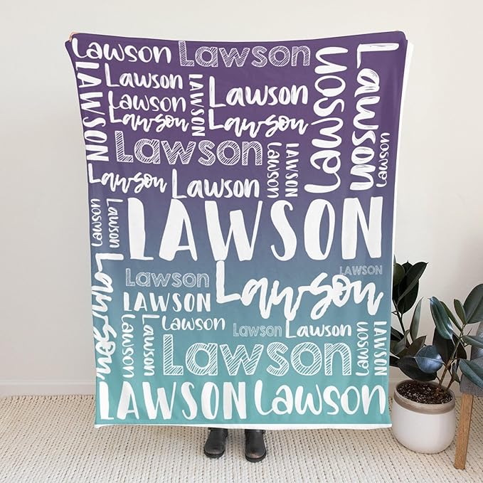 Dr.TOUGH Personalized Blankets with Name Customized Baby Blankets for Girls Boys Adults Monogrammed Blankets and Throws Christmas Birthday Mothers Valentines Day Gift (Z-Colorful 06, 40''×50'')