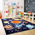Kids Rugs for Playroom, 8x10 Feet Educational Rug for Learn The ABC Alphabet, Soft Machine Washable Non-Slip Cute Space Galaxy Carpet for Classroom Toddler Nursery Kids Room Decor Mat