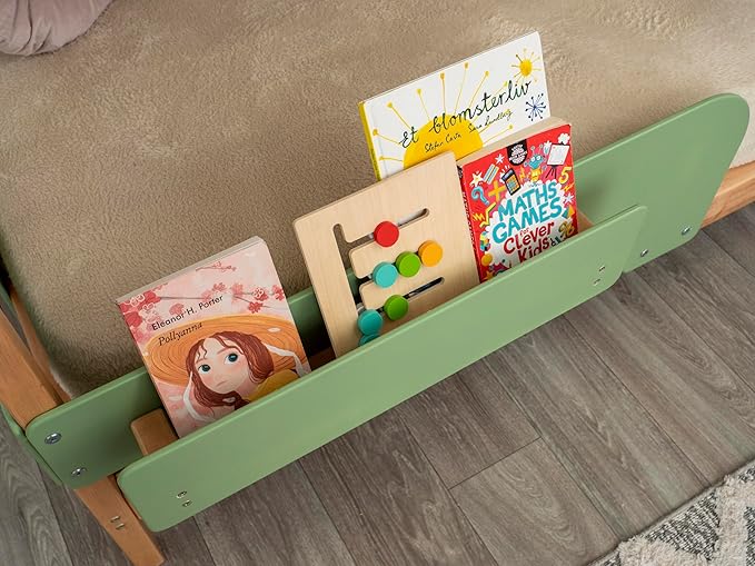 BUSY WOOD Montessori Floor Twin Bed with Rails - Smart Kids Bunk Twin Bedframe with Storage - Gym Complex for Kids - Jungle Gym Bed (Bunkbed+Table+2 Drawers (Full Depth))