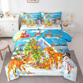 Christmas Decorations Bed in a Bag Xmas Deer Pine Tree Bed Set for Kids Boys Girls Merry Christmas Comforter Set with Sheets Winter Festival Present Bedding Set Bedding Queen Size