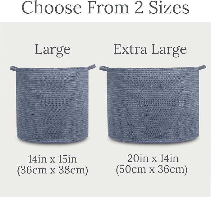 Natemia Rope Storage Basket - 20'x20'x14' Nursery Bin and Toy Organizer, Laundry Basket, Perfect Baby Registry Gift