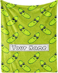 Custom Pickle Throw Blanket for Women Men - 60x80 Inches Twin Size - Soft Fluffy Cozy Blankets Gift - Green Funny Blanket Throws for Bed, Sofa, Winter