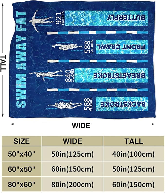 Swimming Blanket Swim Gifts for Girls/Swimmer Sport Throw Blankets Soft Blanket Warm Fleece Flannel Plush Blankets for Bed Sofa Couch 40"x50"