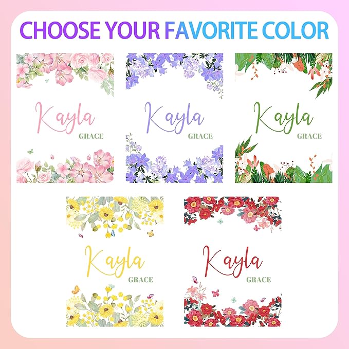 Ship Next Day, Personalized Baby Blankets for Girls, Custom Kids Blanket with Name Flowers, Receiving Blankets for Newborn Girl Gifts Swaddle, Customized Baby Shower Birthday