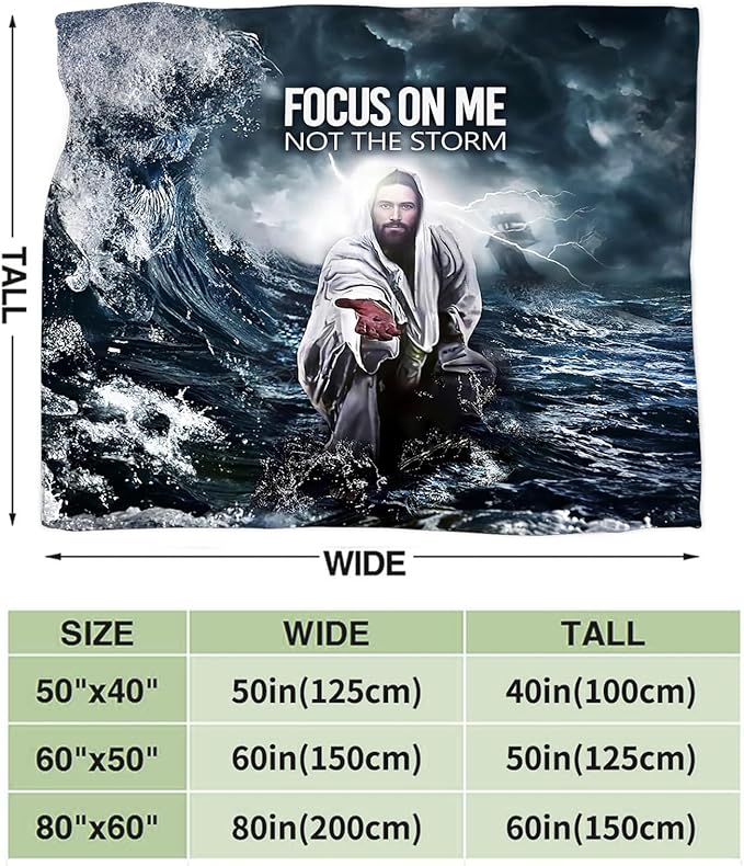 Tijuboni Christian Jesus Throw Blanket Religious Faith Gifts for Women Men Girls Boys Kids Adults Soft Flannel Fleece Blanket for Couch Sofa Bed Home Decor 40"x50"
