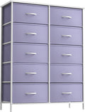 Sorbus Kids Dresser with 10 Drawers - Storage Unit Organizer Chest for Clothes - Bedroom, Kids Room, Nursery, & Closet (Purple, 34 x 12 x 47-10 Drawer)