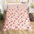 Christmas Kids Bedding Set Santa Claus Bedding Duvet Cover Set for Boys Girls Christmas Tree Deer Decor Comforter Cover Set Snowflake Xmas Theme Bedspread Cover Bedroom Quilt Cover 3Pcs Queen Size