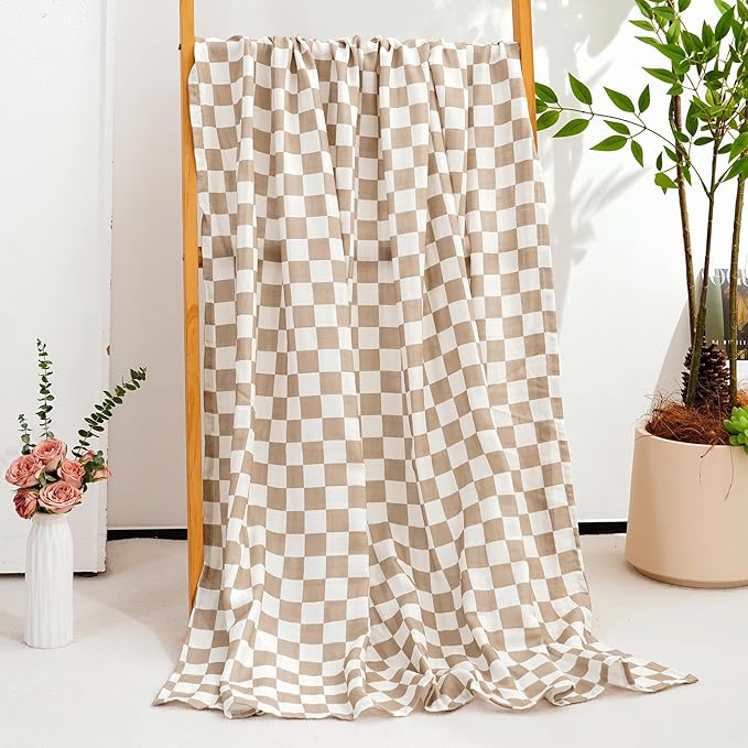 Baby Muslin Swaddle Blankets,2 Pack Receiving Blanket Baby Girl & boy,Large47 x 43 inches,Soft & Skin Friendly Swaddle Blanket Wrap(Brown)