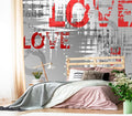 XMPMBM-Graffiti Art backsplash Large Decorative Wallpaper Colorful Alphabet Bedroom Bathroom Wall Mural- W 132" X H 92"（93 Square Foot）