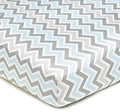 American Baby Company 100% Natural Cotton Percale Fitted Crib Sheet for Standard Crib and Toddler Mattresses, Blue Zigzag, Soft Breathable, for Boys and Girls