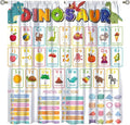 Funny Kids Alphabet Curtain, Cartoon Animal Alphabet Learning Dinosaur Boys Kids Students Baby Educational Colorful Blackout Window Treatments for Bedroom Living Room School 84" W X 84" L
