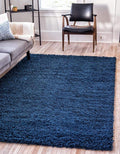 Unique Loom Solid Shag Collection Area Rug (3' 3" x 5' 3" Rectangle, Sapphire Blue/ Navy Blue)