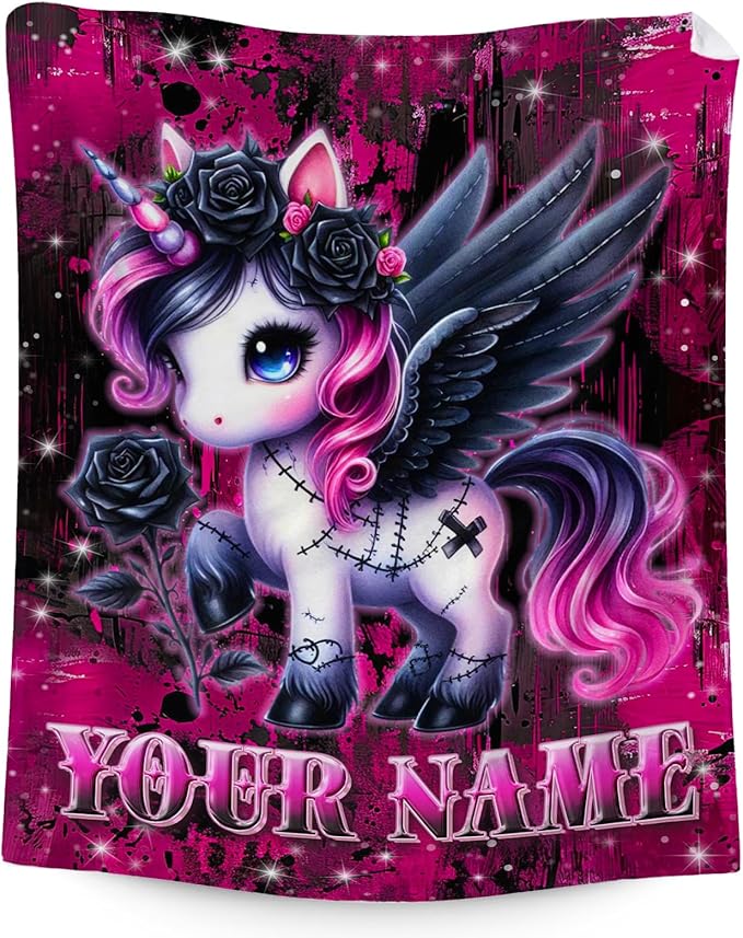 Custom Unicorn Gifts for Women - 60" x 80" Adults Throw Blanket for Unicorn Lovers - Plush Flannel Throws Blankets for Couch, Bed