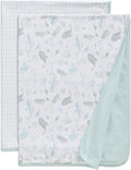 Delta Children 100% Organic Jersey Cotton Baby Receiving Blankets for Girls and Boys – 30x40 Inches - GOTS Certified (Pack of 2), Sea Life