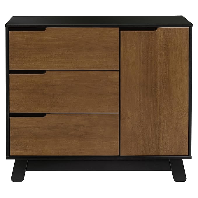 Babyletto Hudson Changing Table Dresser Combo w/Removable Tray - GREENGUARD Gold Certified 3-Drawer Baby Dresser with Table Top & Side Cabinet - Diaper Changing Station for Nursery, Easy to Assemble